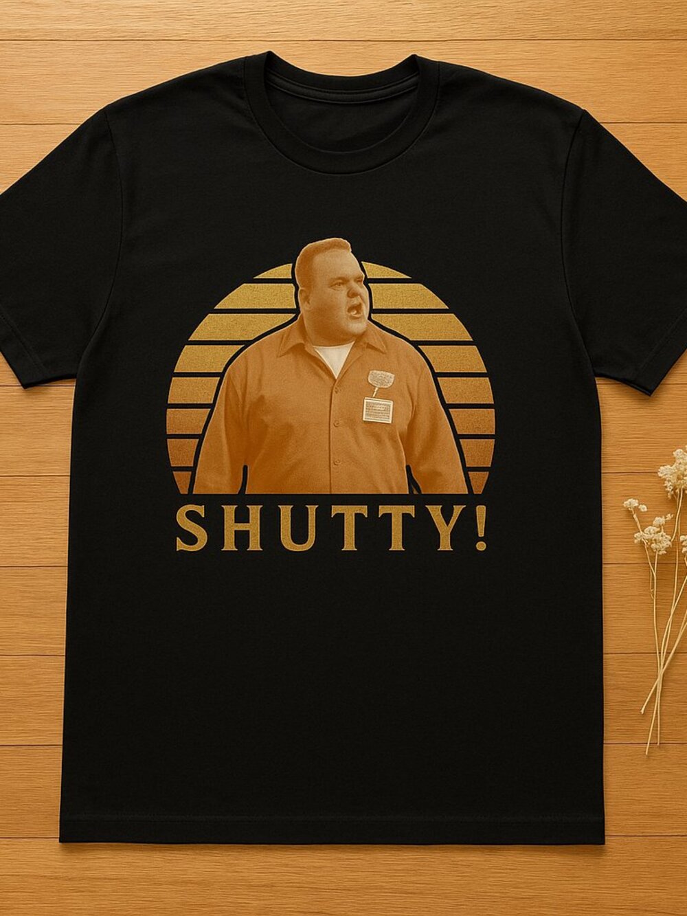 SHUTTY Funny Graphic Tee | Retro Workwear Style T-Shirt | Black Vintage Humor